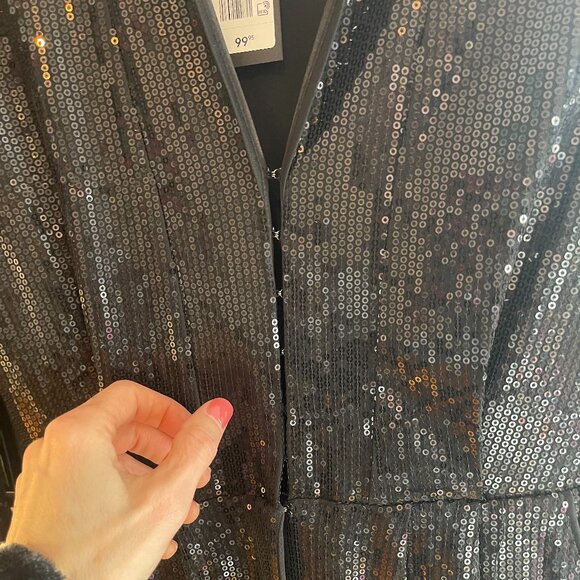 Sequins Jumpsuit Black XXS - Picture 3 of 4